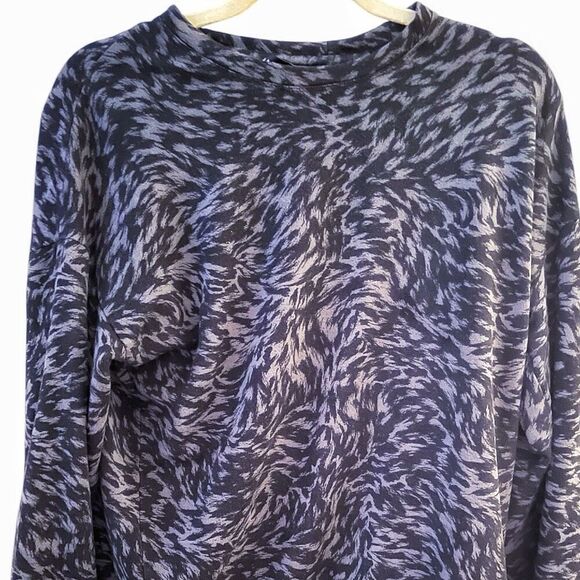 Athleta Gray & Black Abstract Cotton Pullover Size Small Lounge Athleisure - Picture 6 of 7